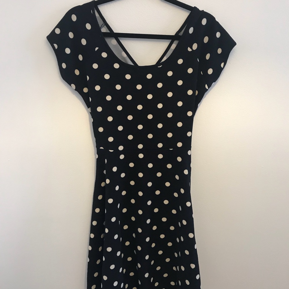 Gilli Navy Polka Dot Dress